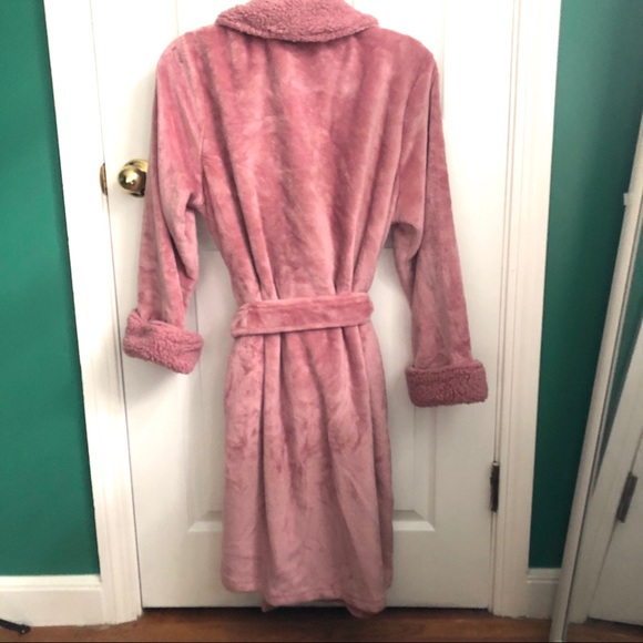 Natori plush 3/4 length robe mauve , large - Picture 7 of 9